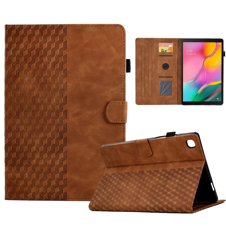 For Samsung Galaxy Tab A 10.1 T510 / T515 2019 Rhombus Embossed Leather Tablet Case