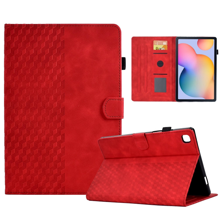 For Samsung Galaxy Tab S6 Lite P610 / P615 Rhombus Embossed Leather Smart Tablet Case