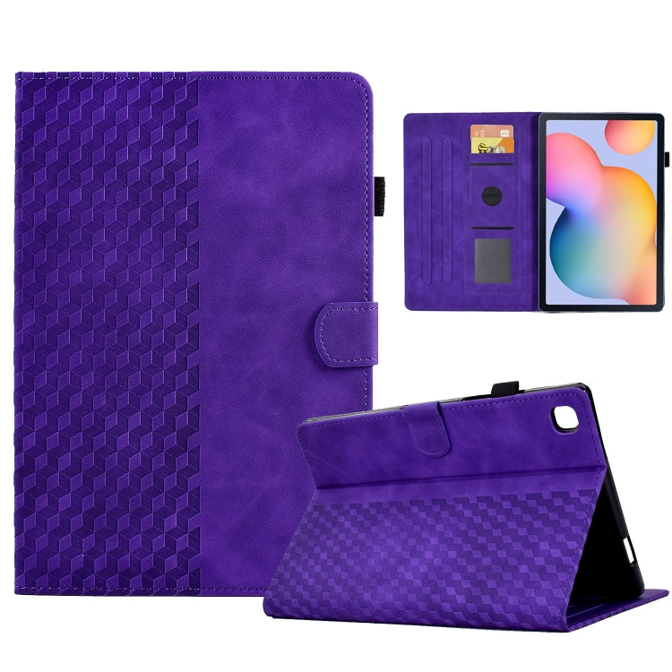 For Samsung Galaxy Tab S6 Lite P610 / P615 Rhombus Embossed Leather Smart Tablet Case
