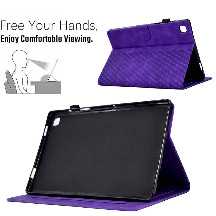 For Samsung Galaxy Tab S6 Lite P610 / P615 Rhombus Embossed Leather Smart Tablet Case
