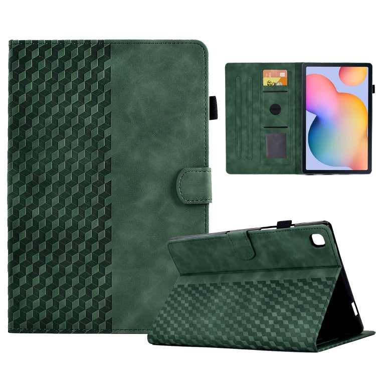 For Samsung Galaxy Tab S6 Lite P610 / P615 Rhombus Embossed Leather Smart Tablet Case
