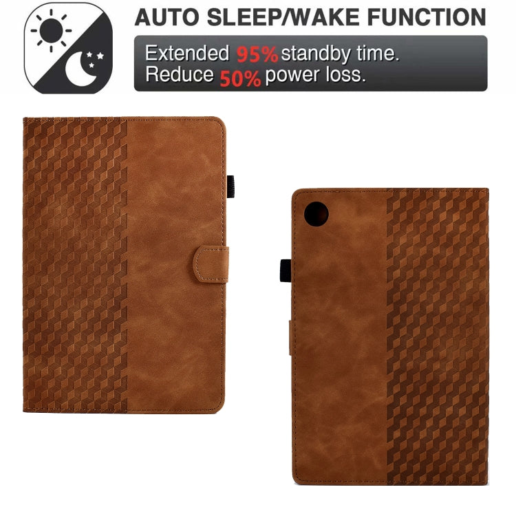 For Samsung Galaxy Tab A8 10.5 X200 / X205 Rhombus Embossed Leather Smart Tablet Case
