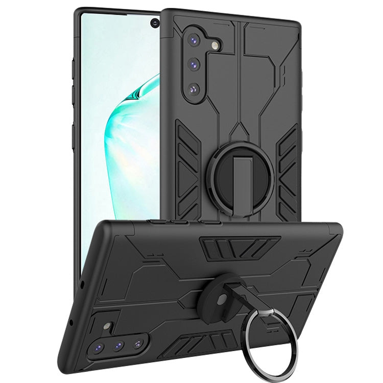 For Galaxy Note10 Tank Three-stage Splicing Shockproof TPU + PC + Metal Case with Ring Holder