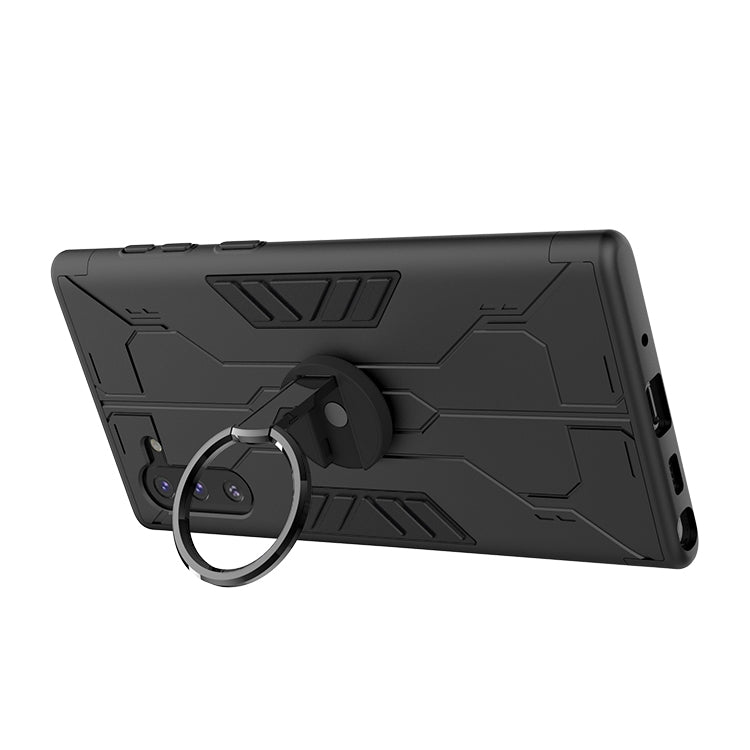 For Galaxy Note10 Tank Three-stage Splicing Shockproof TPU + PC + Metal Case with Ring Holder