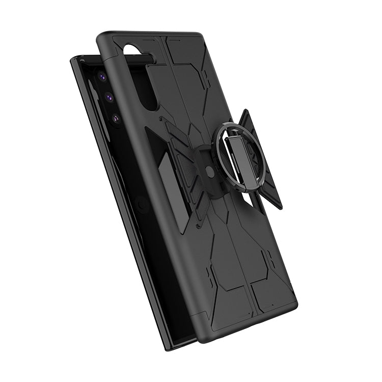 For Galaxy Note10 Tank Three-stage Splicing Shockproof TPU + PC + Metal Case with Ring Holder