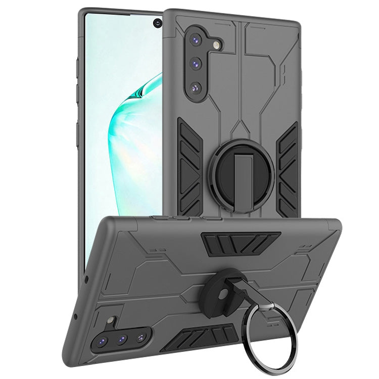 For Galaxy Note10 Tank Three-stage Splicing Shockproof TPU + PC + Metal Case with Ring Holder
