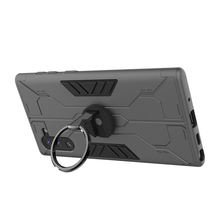For Galaxy Note10 Tank Three-stage Splicing Shockproof TPU + PC + Metal Case with Ring Holder