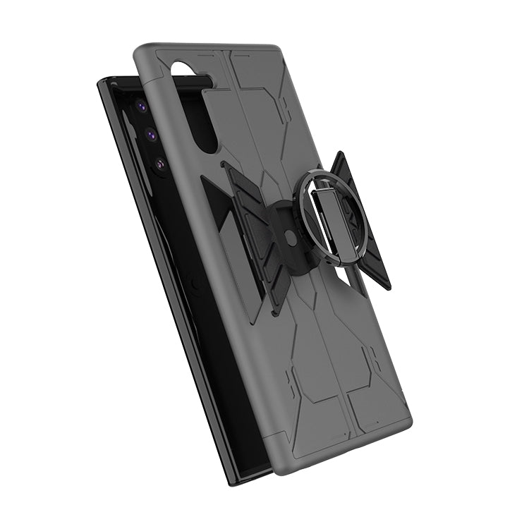 For Galaxy Note10 Tank Three-stage Splicing Shockproof TPU + PC + Metal Case with Ring Holder
