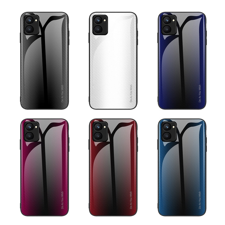 For Realme C33 Texture Gradient Glass TPU Phone Case
