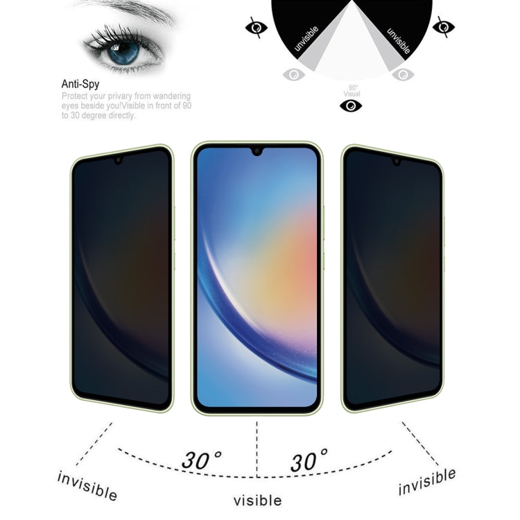For Samsung Galaxy A34 5G Flat Surface Privacy Tempered Glass Film