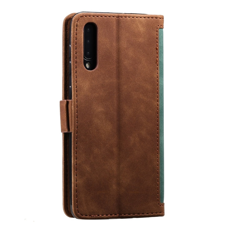 For Huawei P30 Retro Splicing Horizontal Flip Leather Case with Card Slots & Holder & Wallet