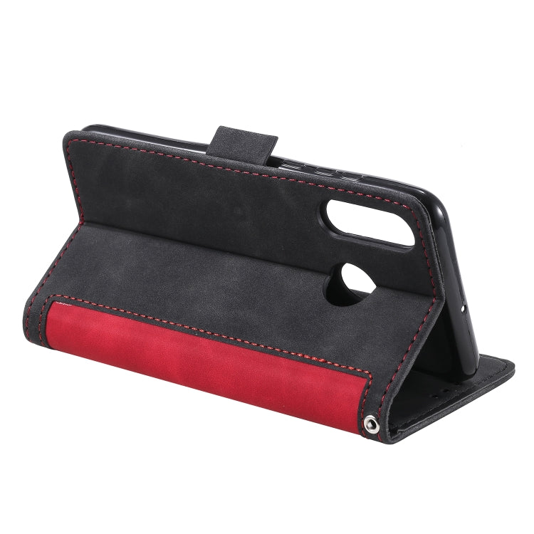 For Huawei Y6(2019) Retro Splicing Horizontal Flip Leather Case with Card Slots & Holder & Wallet