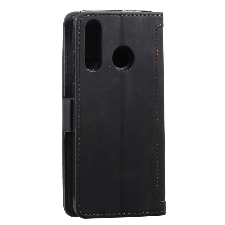 For Huawei Y7(2019) Retro Splicing Horizontal Flip Leather Case with Card Slots & Holder & Wallet