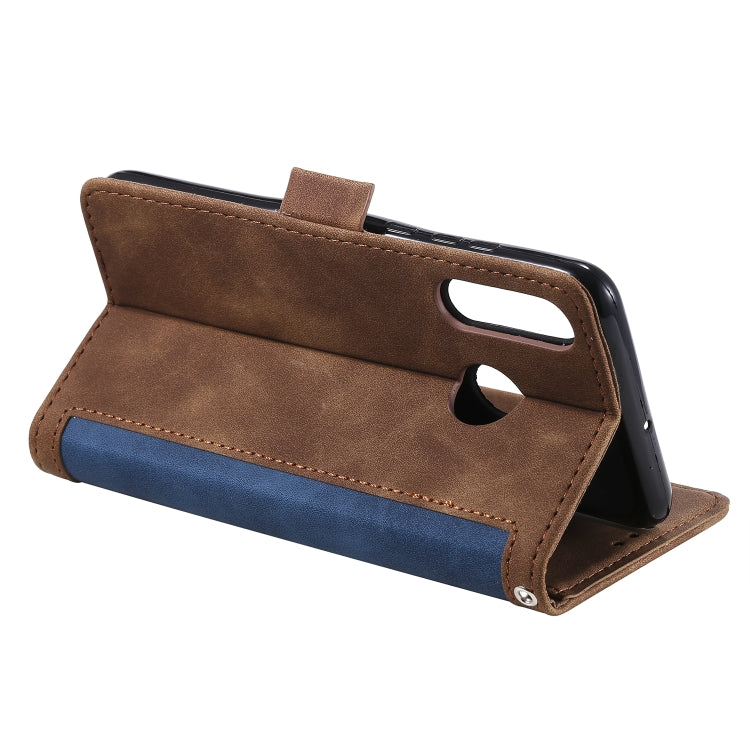 For Huawei Y7(2019) Retro Splicing Horizontal Flip Leather Case with Card Slots & Holder & Wallet