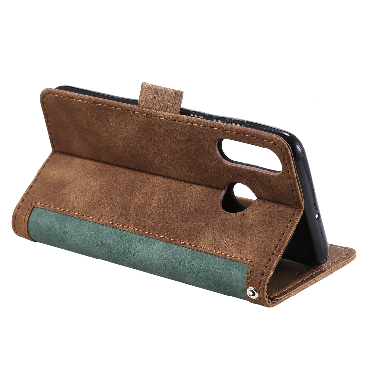 For Huawei Y7(2019) Retro Splicing Horizontal Flip Leather Case with Card Slots & Holder & Wallet