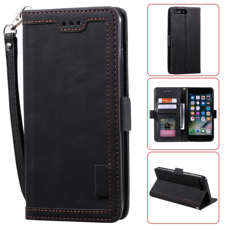 For iPhone 7 Plus / 8 Plus Retro Splicing Horizontal Flip Leather Case with Card Slots & Holder & Wallet