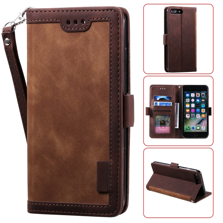 For iPhone 7 Plus / 8 Plus Retro Splicing Horizontal Flip Leather Case with Card Slots & Holder & Wallet