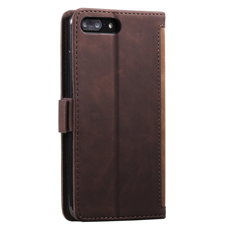 For iPhone 7 Plus / 8 Plus Retro Splicing Horizontal Flip Leather Case with Card Slots & Holder & Wallet