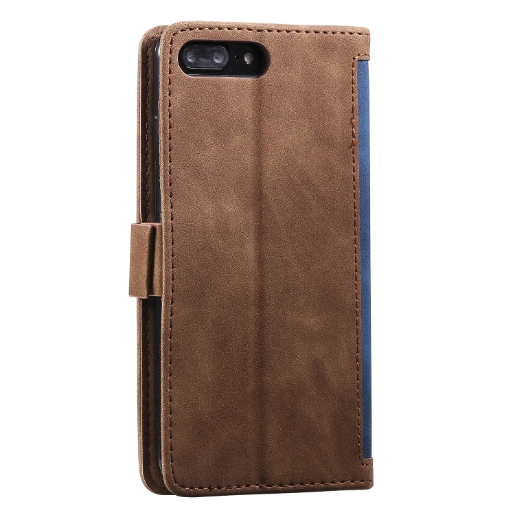 For iPhone 7 Plus / 8 Plus Retro Splicing Horizontal Flip Leather Case with Card Slots & Holder & Wallet