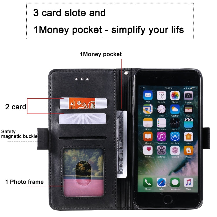For iPhone 7 Plus / 8 Plus Retro Splicing Horizontal Flip Leather Case with Card Slots & Holder & Wallet