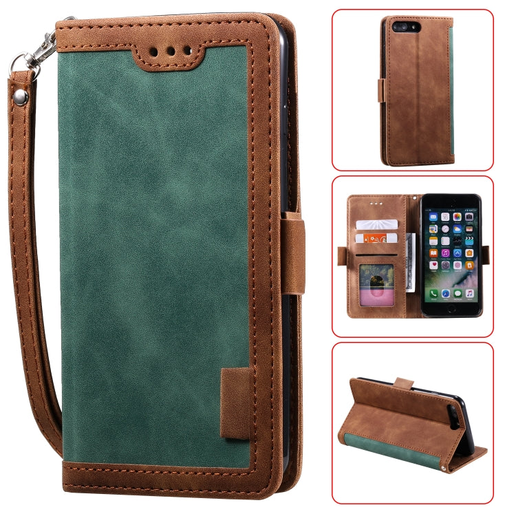 For iPhone 7 Plus / 8 Plus Retro Splicing Horizontal Flip Leather Case with Card Slots & Holder & Wallet