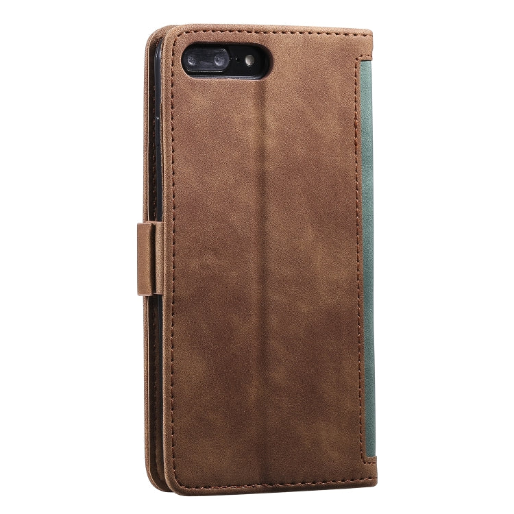 For iPhone 7 Plus / 8 Plus Retro Splicing Horizontal Flip Leather Case with Card Slots & Holder & Wallet
