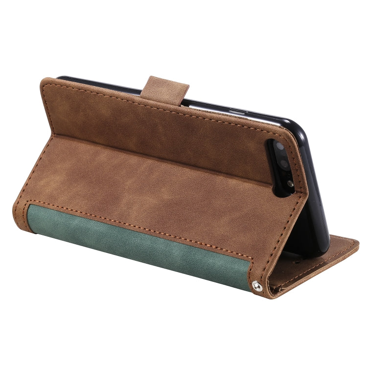 For iPhone 7 Plus / 8 Plus Retro Splicing Horizontal Flip Leather Case with Card Slots & Holder & Wallet