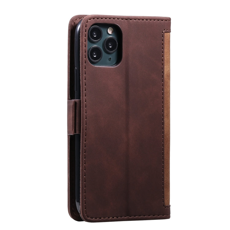 For iPhone 11 Pro Max Retro Splicing Horizontal Flip Leather Case with Card Slots & Holder & Wallet