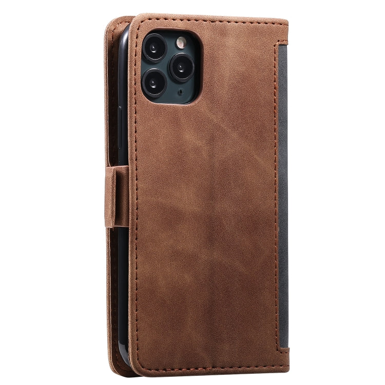 For iPhone 11 Pro Max Retro Splicing Horizontal Flip Leather Case with Card Slots & Holder & Wallet
