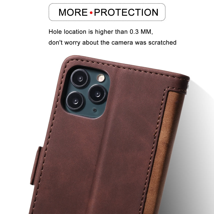 For iPhone 11 Pro Max Retro Splicing Horizontal Flip Leather Case with Card Slots & Holder & Wallet