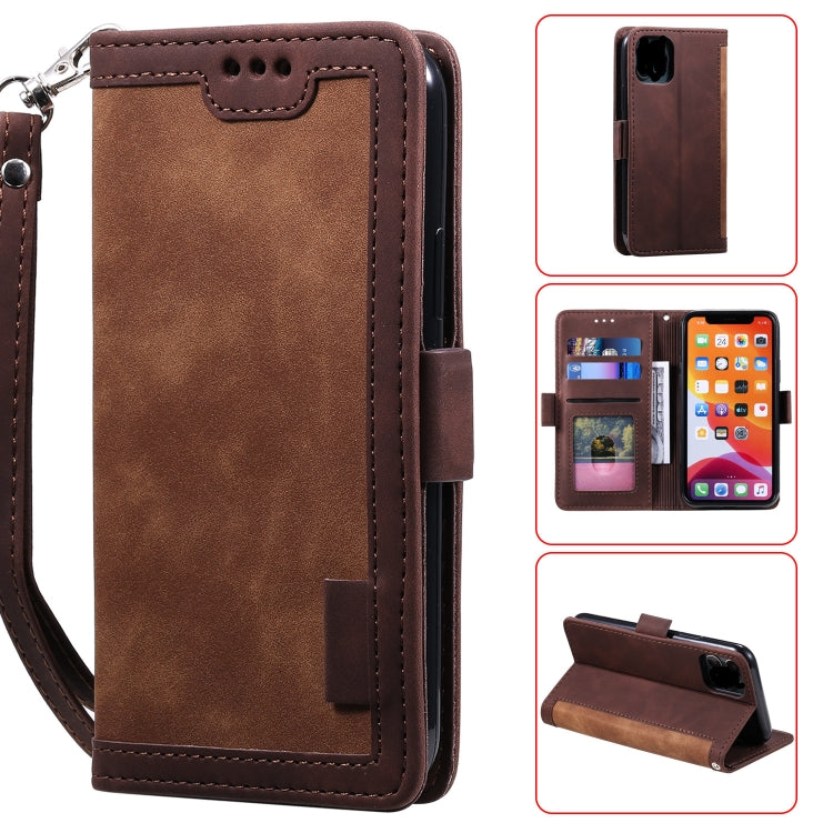 For iPhone 11 Retro Splicing Horizontal Flip Leather Case with Card Slots & Holder & Wallet