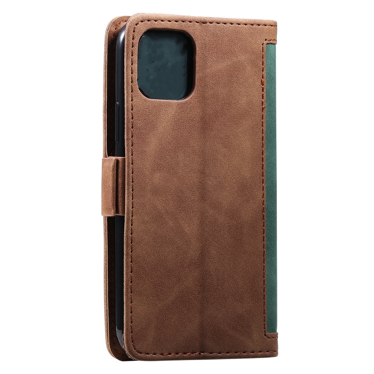 For iPhone 11 Retro Splicing Horizontal Flip Leather Case with Card Slots & Holder & Wallet