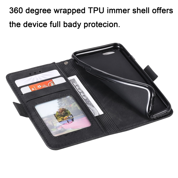 For iPhone 6 Retro Splicing Horizontal Flip Leather Case with Card Slots & Holder & Wallet