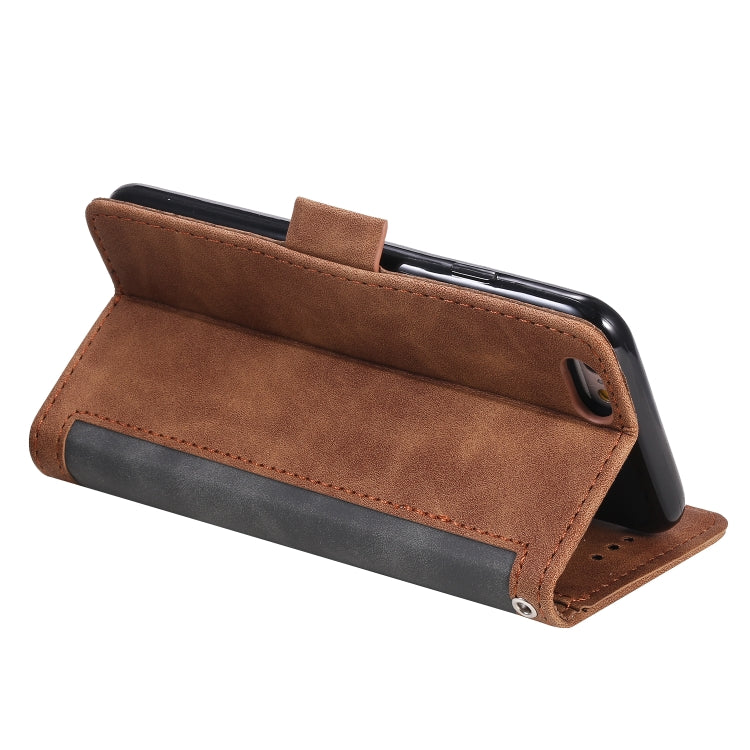 For iPhone 6 Retro Splicing Horizontal Flip Leather Case with Card Slots & Holder & Wallet
