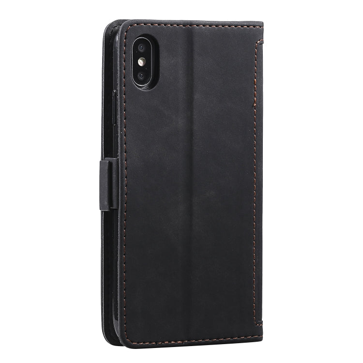 For iPhone XS Max Retro Splicing Horizontal Flip Leather Case with Card Slots & Holder & Wallet