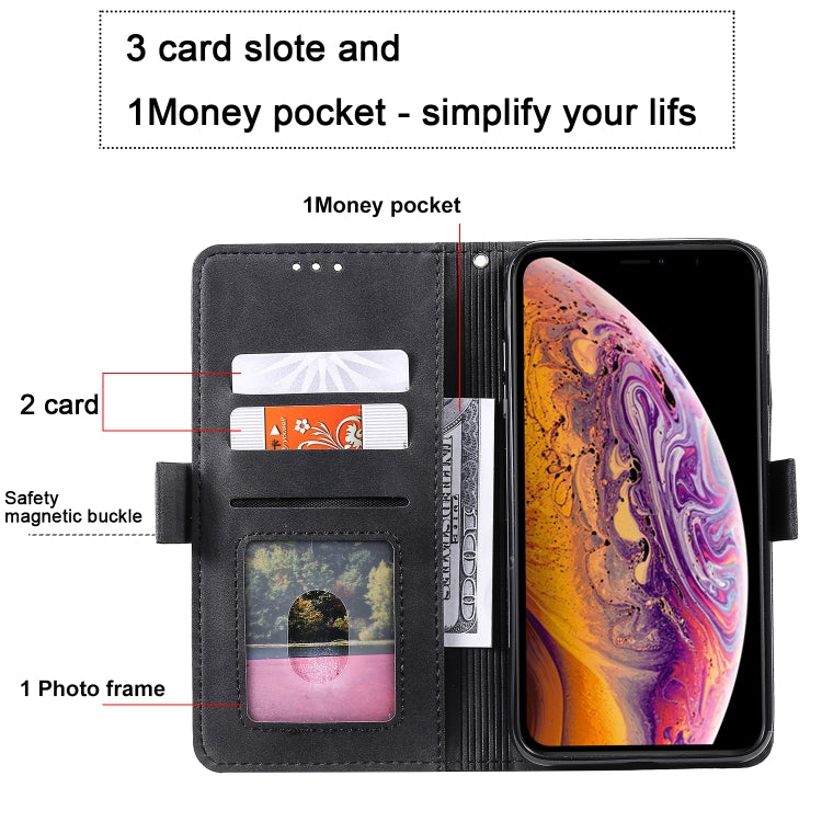 For iPhone XS Max Retro Splicing Horizontal Flip Leather Case with Card Slots & Holder & Wallet