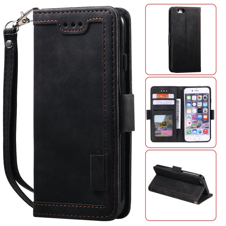 For iPhone 6 Plus Retro Splicing Horizontal Flip Leather Case with Card Slots & Holder & Wallet