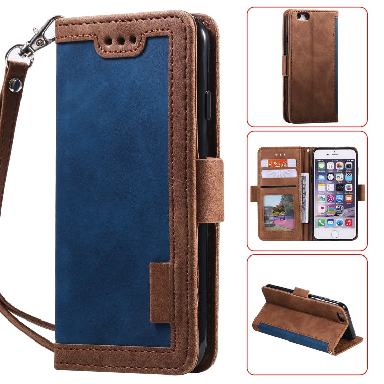 For iPhone 6 Plus Retro Splicing Horizontal Flip Leather Case with Card Slots & Holder & Wallet