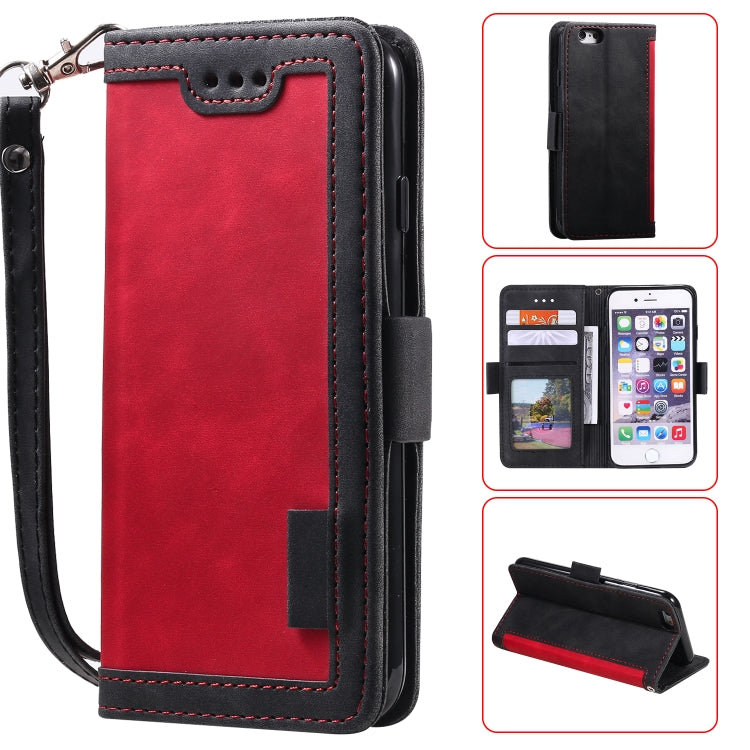 For iPhone 6 Plus Retro Splicing Horizontal Flip Leather Case with Card Slots & Holder & Wallet