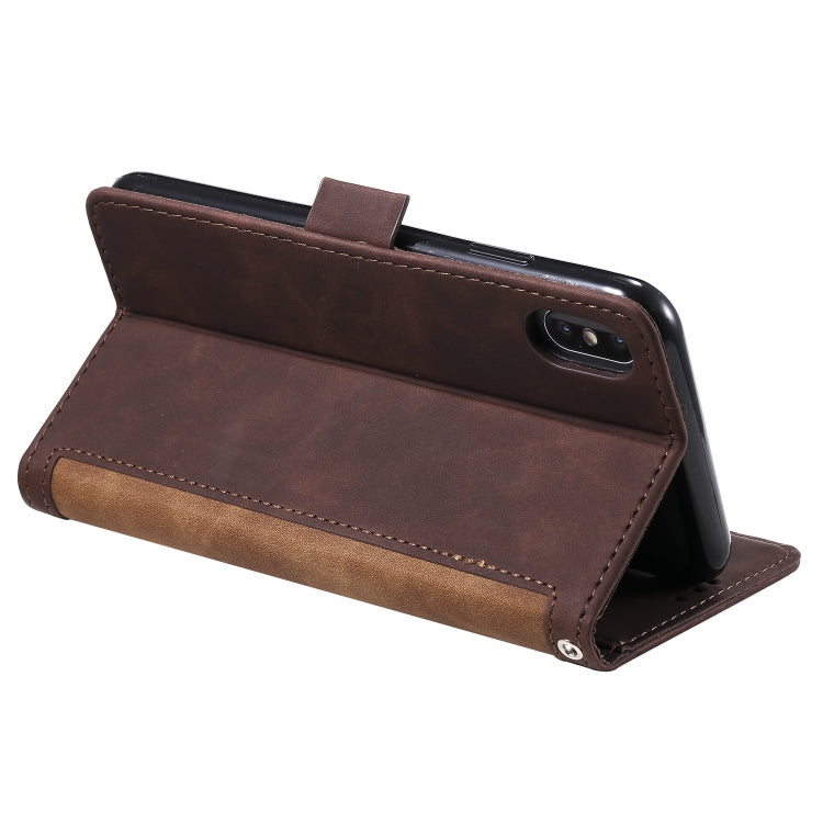 For iPhone X / XS Retro Splicing Horizontal Flip Leather Case with Card Slots & Holder & Wallet