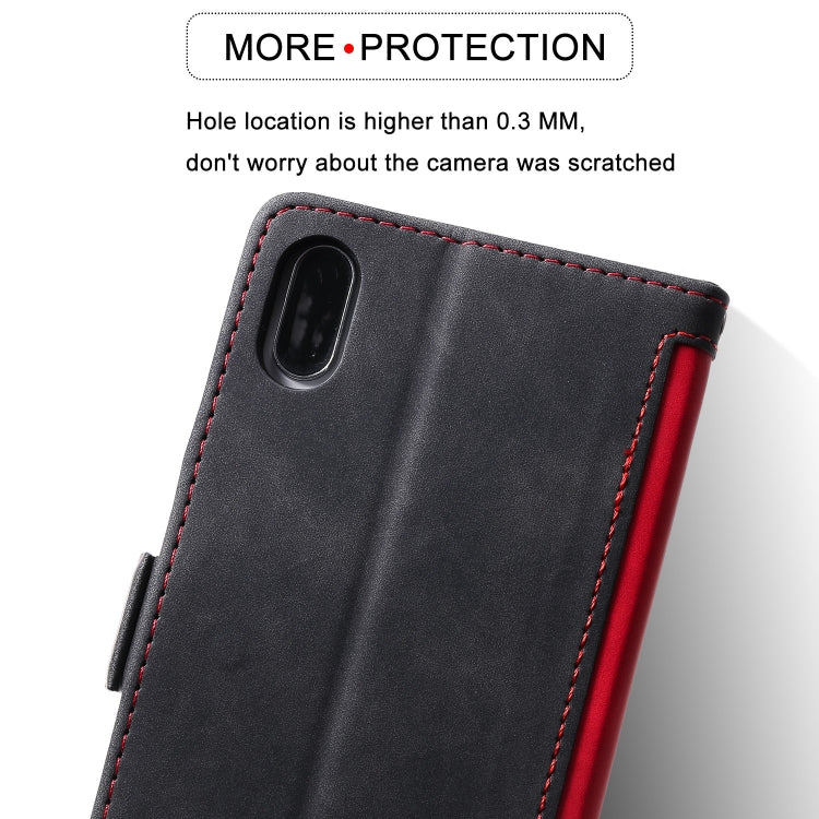 For iPhone X / XS Retro Splicing Horizontal Flip Leather Case with Card Slots & Holder & Wallet