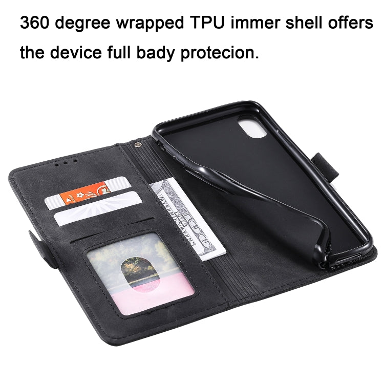 For iPhone X / XS Retro Splicing Horizontal Flip Leather Case with Card Slots & Holder & Wallet