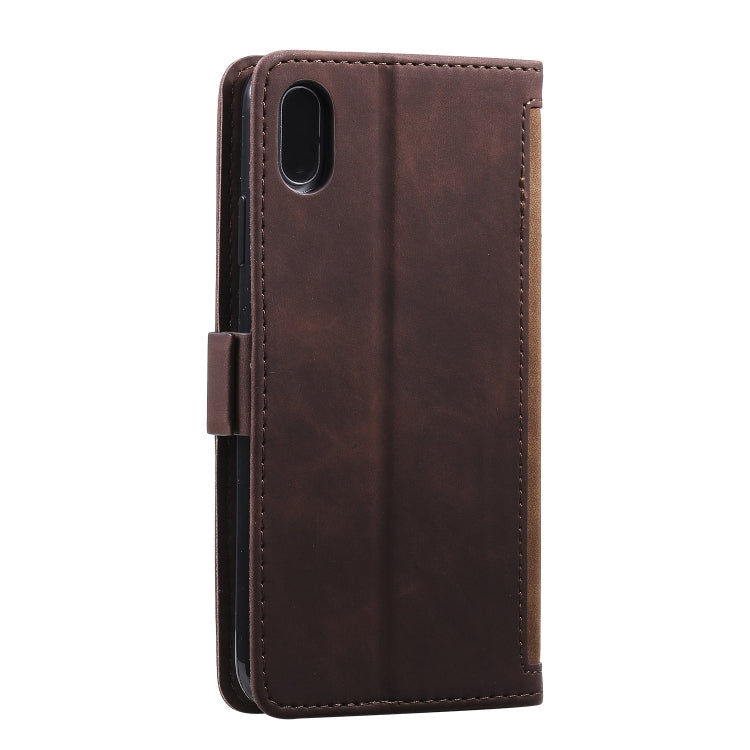 For iPhone XR Retro Splicing Horizontal Flip Leather Case with Card Slots & Holder & Wallet