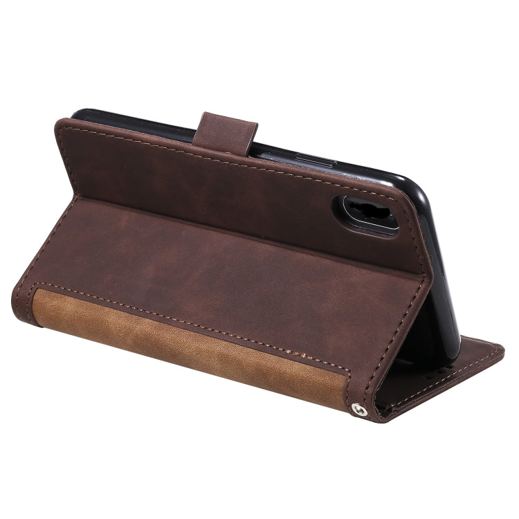 For iPhone XR Retro Splicing Horizontal Flip Leather Case with Card Slots & Holder & Wallet