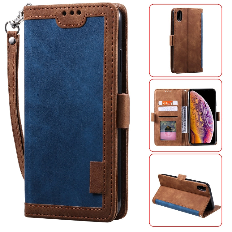 For iPhone XR Retro Splicing Horizontal Flip Leather Case with Card Slots & Holder & Wallet