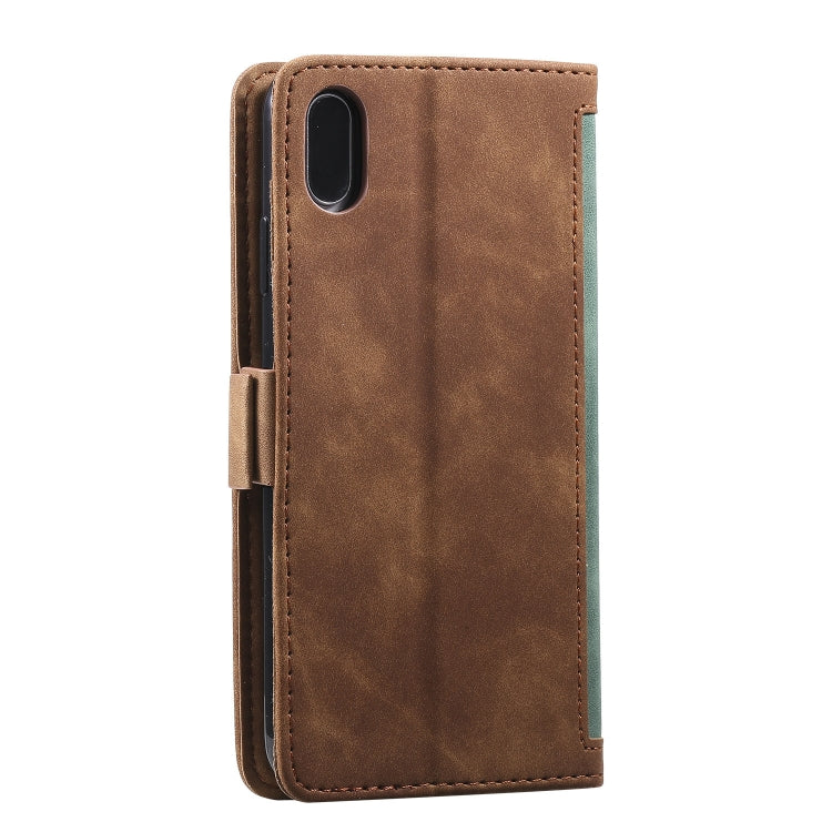 For iPhone XR Retro Splicing Horizontal Flip Leather Case with Card Slots & Holder & Wallet