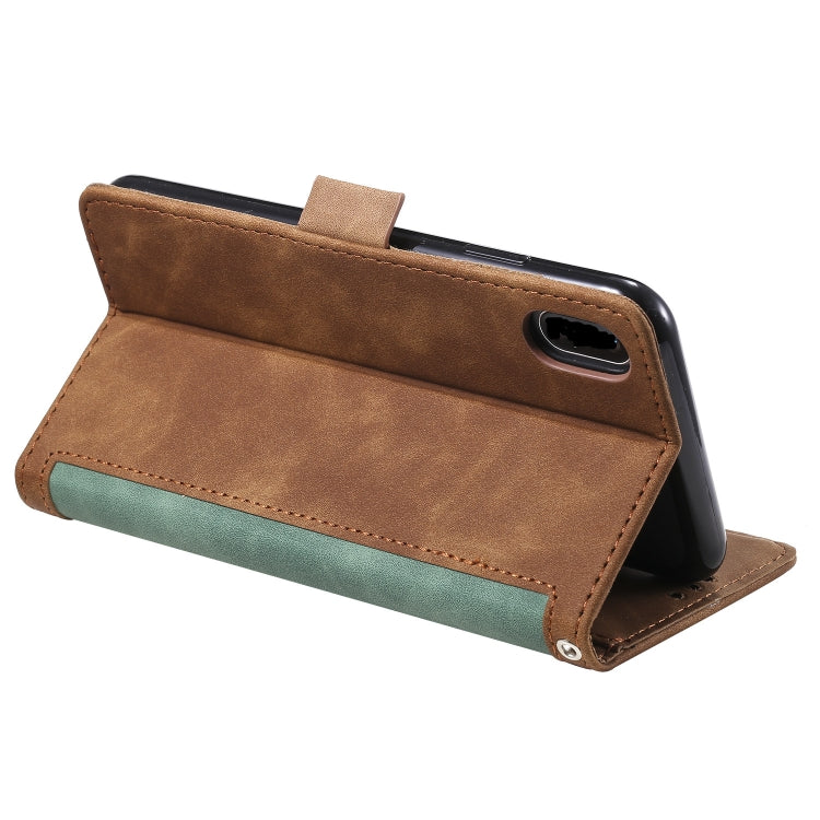 For iPhone XR Retro Splicing Horizontal Flip Leather Case with Card Slots & Holder & Wallet