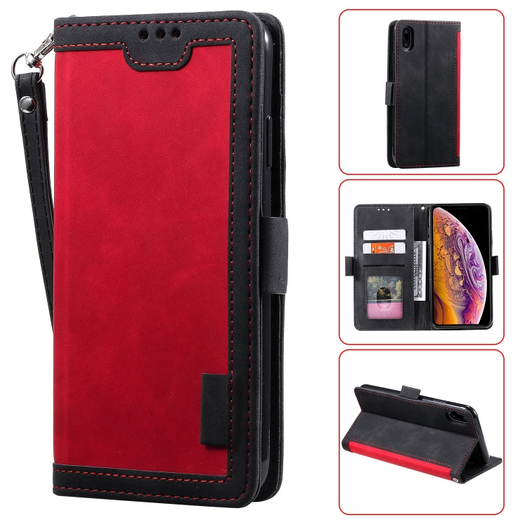 For iPhone XR Retro Splicing Horizontal Flip Leather Case with Card Slots & Holder & Wallet