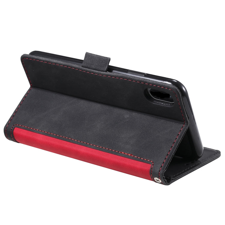 For iPhone XR Retro Splicing Horizontal Flip Leather Case with Card Slots & Holder & Wallet