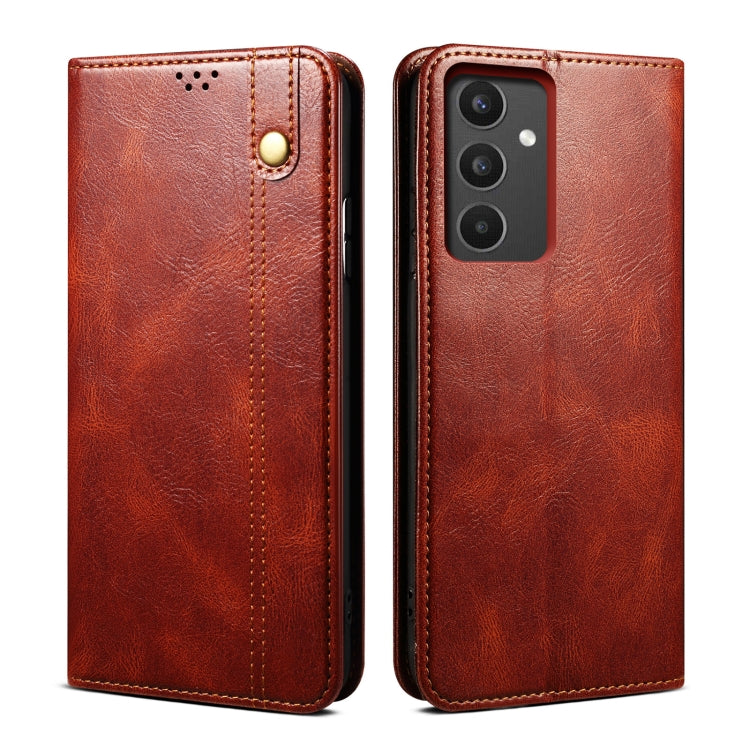 For Samsung Galaxy A34 5G Oil Wax Crazy Horse Texture Leather Phone Case